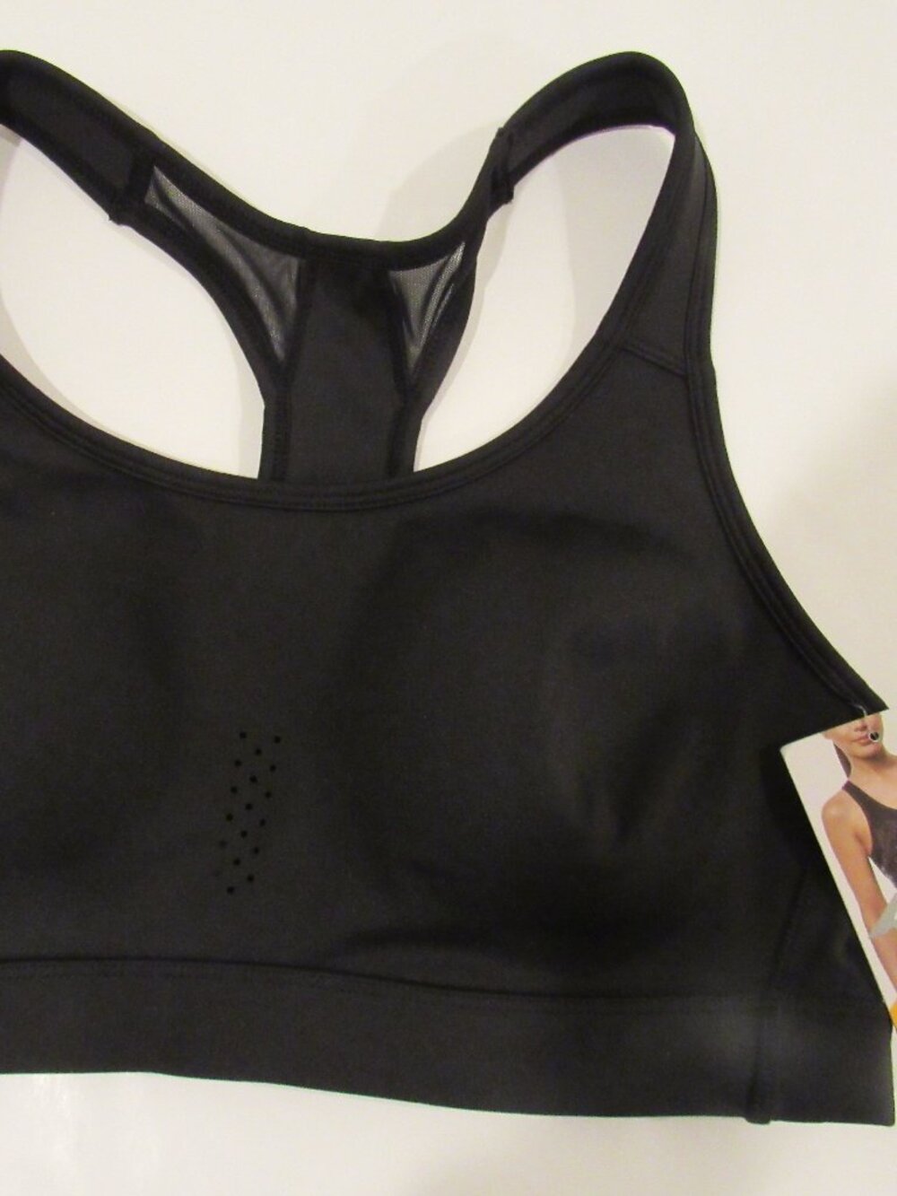 NEW WOMEN'S BLACK RACERBACK SPORTS BRA BY AVIA SIZE LARGE (12-14)